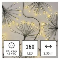 LED světelný řetěz svítící trsy, nano, 2,35 m, vnitřní, teplá bílá, časovač