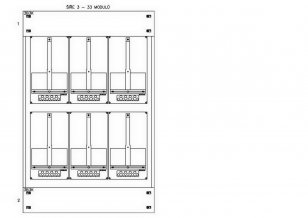 Konstrukce elektroměrová 3-24, 2-řadá, plastové panely SCHRACK CSIL127324