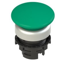 Hřibové tlačítko zelené 36 mm, chromový kroužek, bez popisu PIZZATO E21PU2F4490