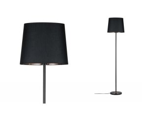 Stojací lampa Neordic Enja látkové stínidlo černá/měď/mramor 796.12 79612