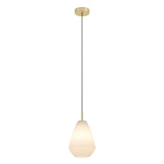Závěsné svítidlo CAPRAROLA kartáčovaná mosaz/písková-satén 1X40W EGLO 900812
