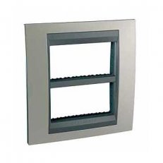 Unica Top Krycí rámeček 2x4 moduly, Nikl/Grafit SCHNEIDER MGU49.424.239