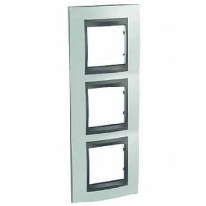 Schneider MGU66.006V.294 Krycí rámeček Top trojnásobný vert., Fluor Green/grafit