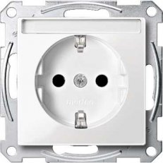 Merten Zásuvka 250V/16A SCHUKO popisové pole System M Polar MTN2302-0319