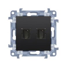 Zásuvka HDMI dvojitá černá matná :3021 KONTAKT SIMON CGHDMI2.01/49