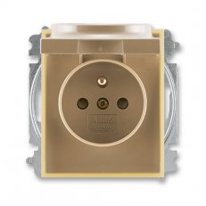 Zásuvka s clonkami a víčkem 5519E-A02397 25 kávová/led. opálová Element ABB