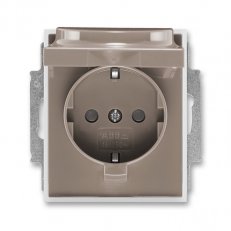 ABB Time 5518E-A03499 26 Zásuvka 1násobná s ochraným kontakty,s clonkami,sVíčkem