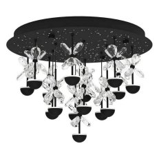 Stropní svítidlo PIANOPOLI 2 LED černá/kříšťál 15X1,8W IP20 EGLO 390275