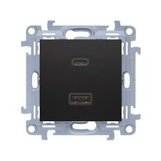 Nabíječka USB 2 násobná (přístroj s krytem), 1x USB typ C + 1x USB typ A, 30 W