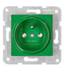 Zásuvka ČSN bezpečnostní clonka, bezšroubové svorky, zelená SCHRACK EV101259--
