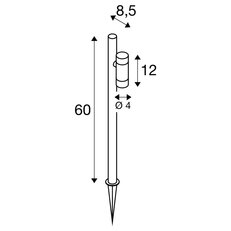 SLV HELIA SLIM Pole, Single LED, venkovní stojací lampa, černá IP65 3000K