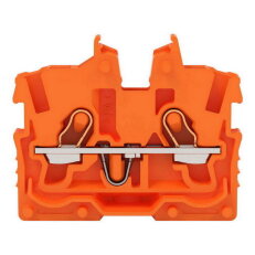 2vodičová průchozí svorka Mini, S ovládacími otvory, 1 mm2, Oranžová
