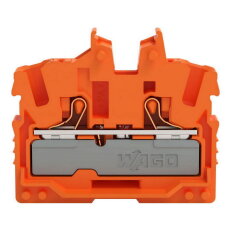 2vodičová průchozí svorka Mini, s ovládacím tlačítkem, 2,5 mm2, Oranžová