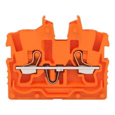 2vodičová průchozí svorka Mini, s ovládacím tlačítkem, 1 mm2, Oranžová
