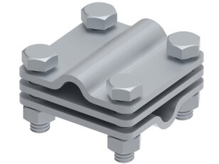 Křížová svorka L 55 na drát 8/10mm s mezidestičkou, materiál StZn GROMTOR 101312