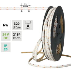 LED pásek COB NW, 320LED/m, 16,8W/m, DC
