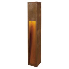 RUSTY SLOT 80 venkovní stojací lampa LED 3000K rezavé ocel D/Š/V 12/12/80 cm