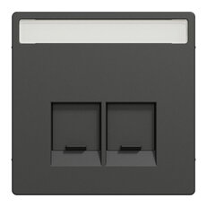 Centrální deska, Merten System D, RJ45 s popisovým polem, antracit, plast