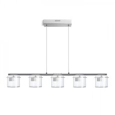 ESTRA V závěsná bílá čiré sklo 230V LED 5x5W 3000K RENDL R11678