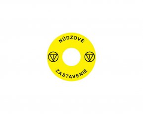 Štítek nouzového zastavení NOARK pro Ex9P1 H, samolepicí, žlutý, průměr 60mm, SK