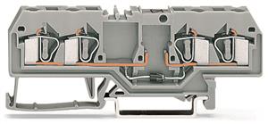 Svorka pro moduly 4 vodiče s diodou 1N5408 šedá 4mm2 Wago 281-665/281-400