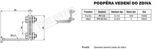 Podpěra vedení do zdiva PV 42 (FeZn) TREMIS V280