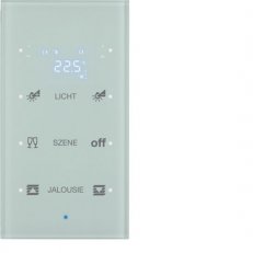 Senzor skleněný 3-násobný s termostatem TS Sensor sklo bílá BERKER 75643130