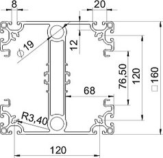 Inst.průmyslový sloup ISS160160IP4 EL