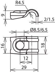 Příložka k zašroubování do zdi - DEHNQUICK FeZn pro prům. 6-10mm, B 8,5mm 202000