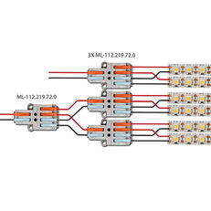 Kabelová svorka s páčkou, 2-4, oranžová, modrá MCLED ML-112.219.72.0