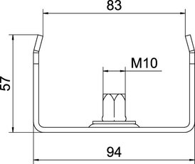 OBO MAH 60 200 FS Středový závěs pro kabelový žlab B200mm Ocel pásově zinkováno