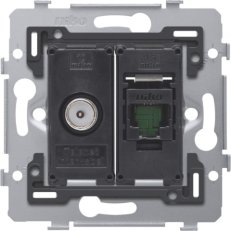 Spodok zásuvky COAX+RJ45 UTP (netienené) CAT5 bez rozp. NIKO 170-65138