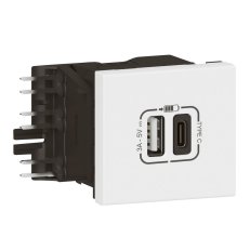 MOSAIC LINK USB NABÍJEČKA A+C 2 MODULY S PŘÍSLUŠENSTVÍM PRO KABELÁŽ BÍLÁ LEGRAND