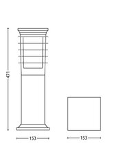 Sloupkové svítidlo Patio šedá 1x60W 230V PHILIPS 1528254PN