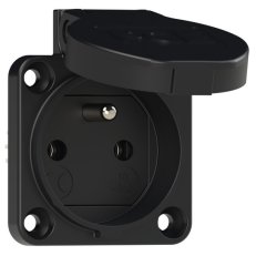 zásuvka vestavná 3P, 16A/250V, IP54, černá, horní přívod PCE PC-104-0ss