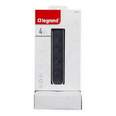 SLOUPEK 4X2P+T S PŘEPĚŤOVOU OCHRANOU, KABEL 2 M, BÍLÁ/TMAVĚ ŠEDÁ LEGRAND 049410