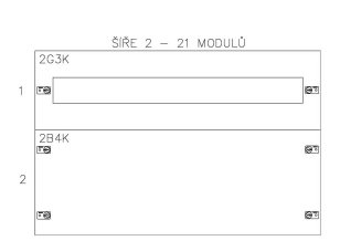 Konstrukce instalační 2-7, plastové pane