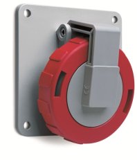 ABB Zásuvka vestavná šikmá 4p. 32 A IP67 6 h šedá-červená 332RAU6W
