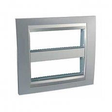 Schneider MGU49.426.038 Krycí rámeček Top 2x6 moduly, Cromo mat/alu