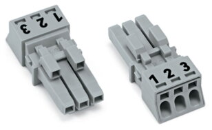 Zdířka 3pól. Kód. B šedá WAGO 890-243