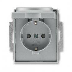 ABB Time 5518E-A03499 36 Zásuvka 1násobná s ochraným kontakty,s clonkami,sVíčkem