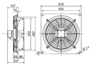 HXBR 450 Ecowatt IP44 úsporný nástěnný axiální ventilátor ELEKTRODESIGN 8345894