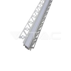 Aluminum Profile Set Milky Gypsum Inner Corner 2000mm, VT-8104 V-TAC SKU3362