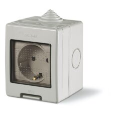Zásuvka domovní nástěnná UNIBOX IP55 2p+E 16A SCHUKO SCAME
