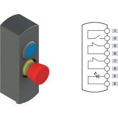 Ovládací jednotka BN 2 prvky (konfigurace A02) 1NO, Konektor M12, 8 pólů, IP65
