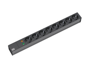 Bachman 333.534 19'' 1U 8xCEE7/3 black 1xOVP power 2,0m CEE7/7