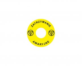 Štítek nouzového zastavení NOARK pro Ex9P1 H, samolepicí, žlutý, průměr 60mm, PL