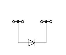 Svorka pro moduly 4 vodiče s diodou 1N5408 šedá 4mm2 Wago 281-665/281-400