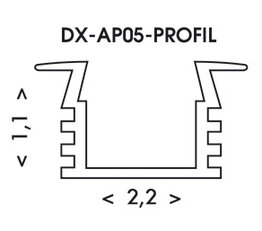 Al profil, 2m ECOLITE DX-AP05-PROFIL