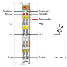 2kanálový analogový vstup DC 0-30 V rozdílový vstup Wago 750-483